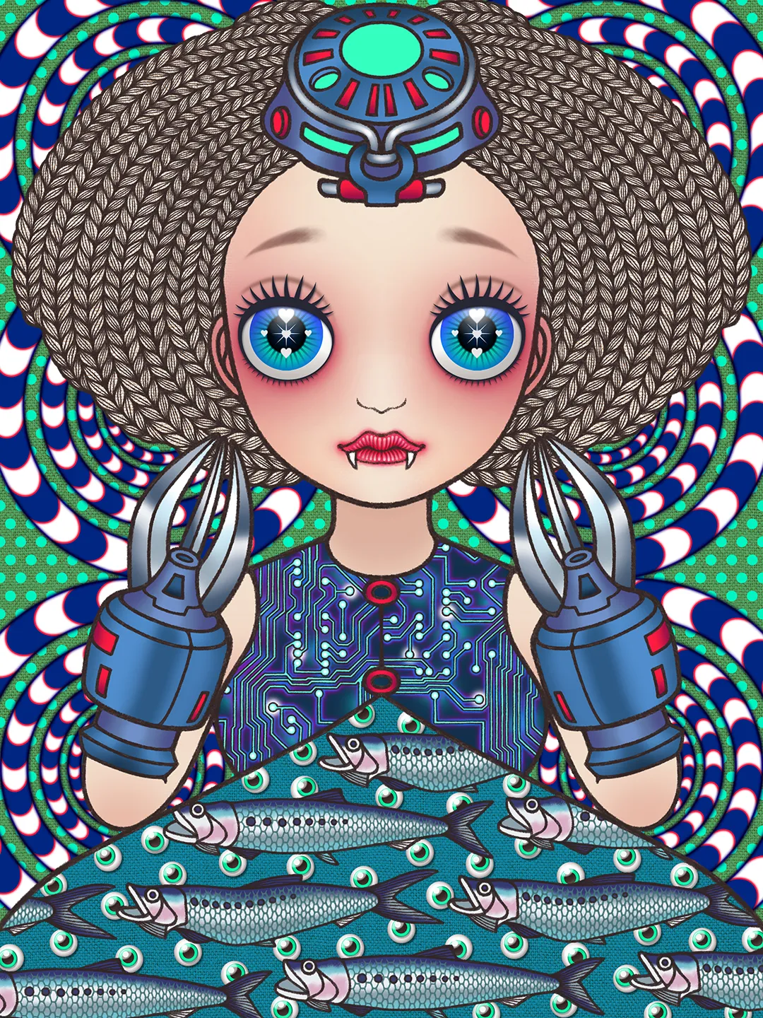 NFT art : Cosmic uripoko GIRL Sardines