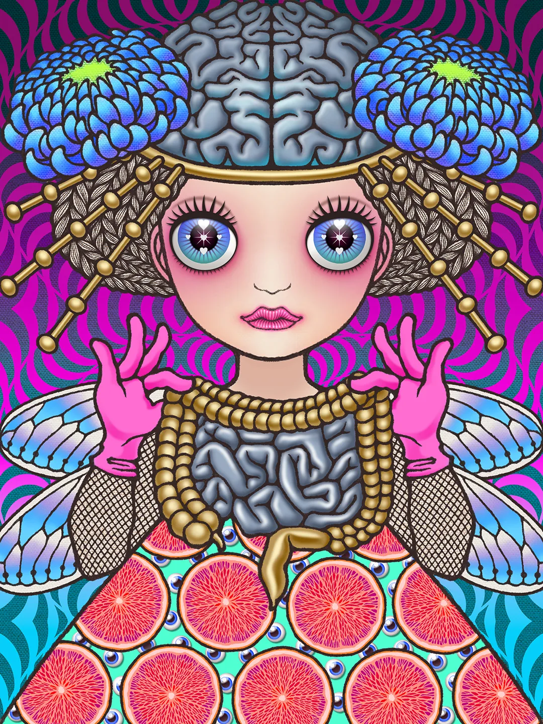 NFT art : Cosmic uripoko GIRL Grapefruit