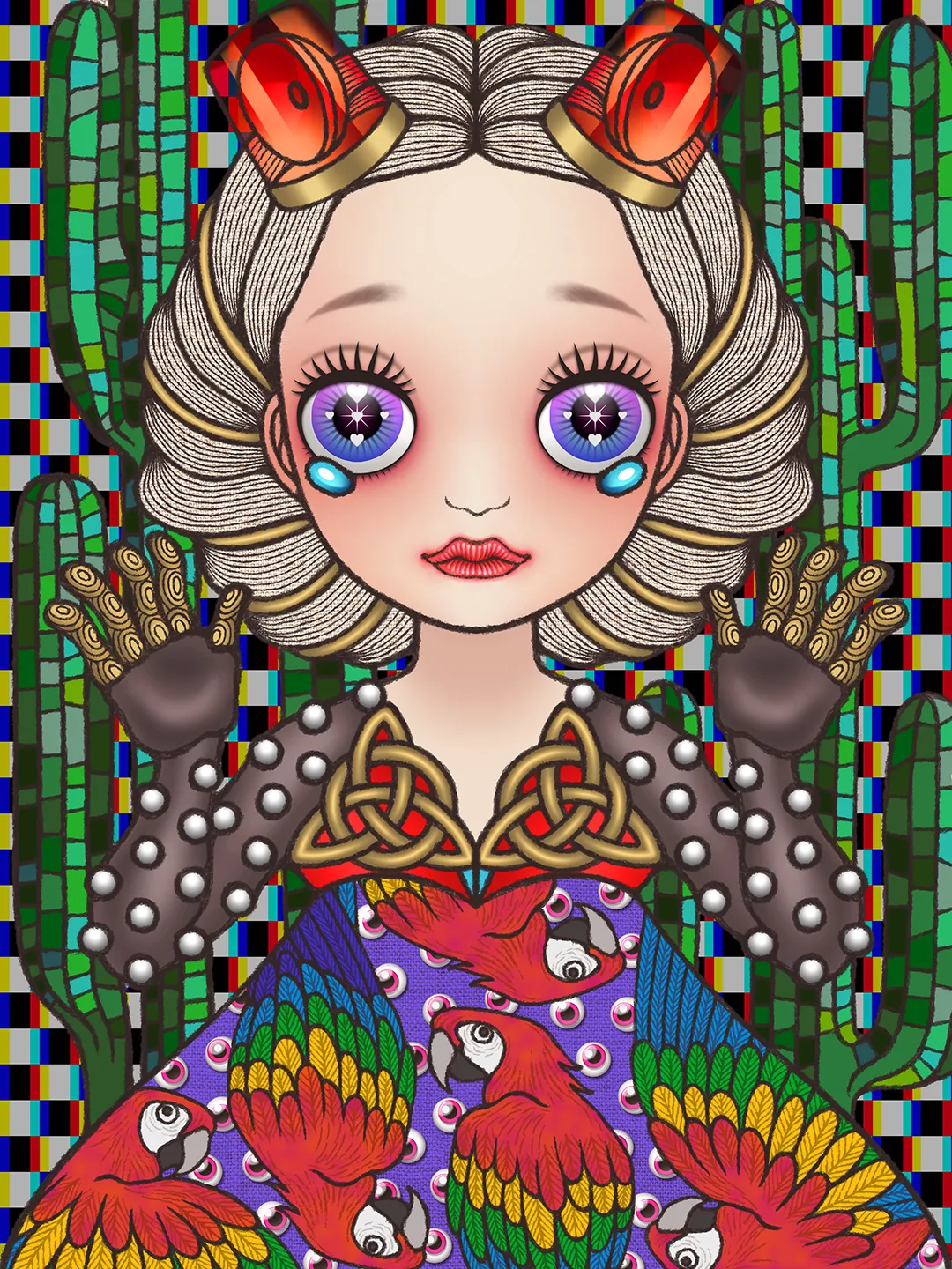 NFT art : Cosmic uripoko GIRL Parrot