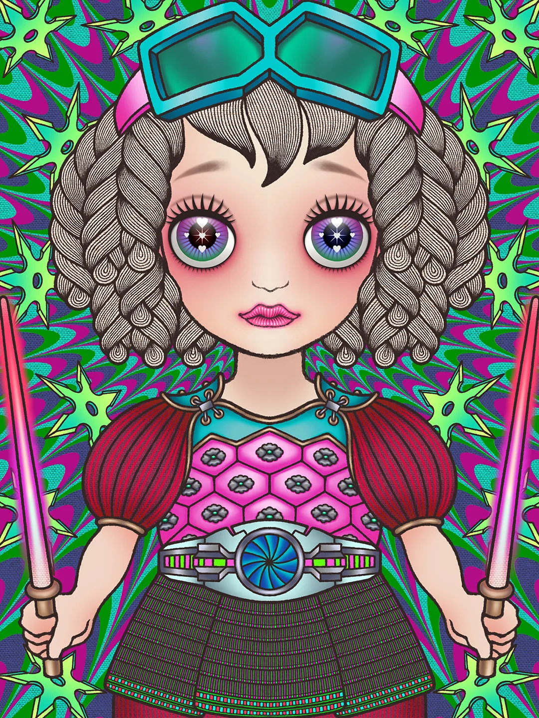 NFT art : Cosmic uripoko GIRL Samurai