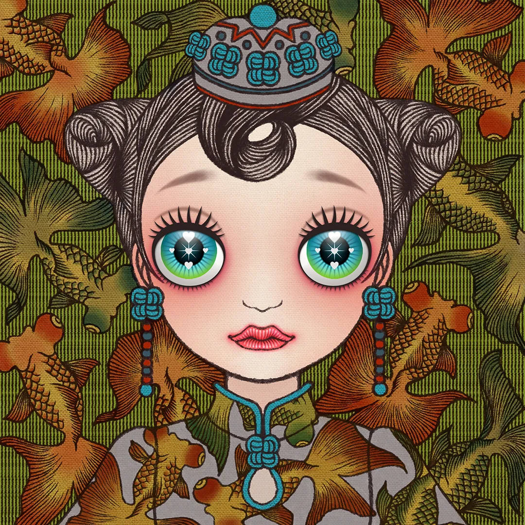 NFT art : uripoko GIRL Goldfish