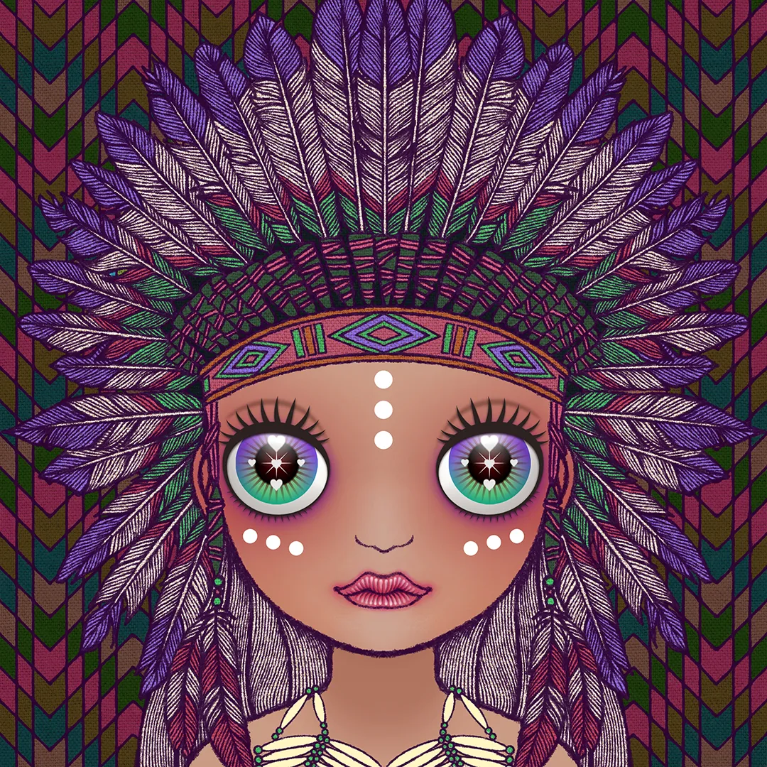 NFT art : uripoko GIRL Native American